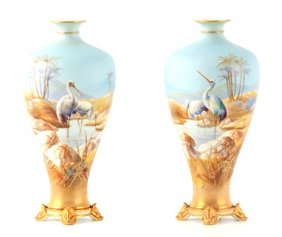 Lot 68 - WILLIAM POWELL A FINE PAIR OF ROYAL WORCESTER...