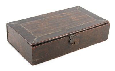 Lot 692 - A WILLIAM AND MARY OAK BOX with simulated...