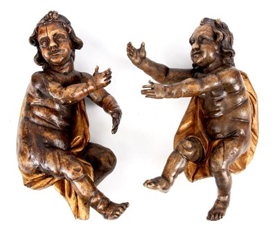 Lot 708 - A PAIR OF 17TH CENTURY CARVED LIMEWOOD AND...