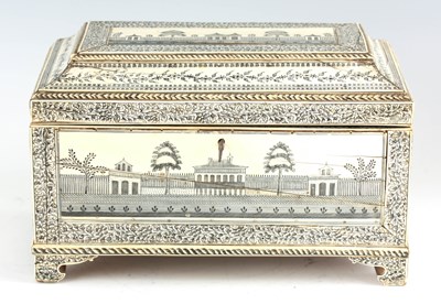 Lot 693 - A LATE 18TH CENTURY ANGLO INDIAN IVORY...