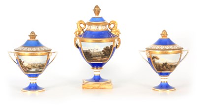 Lot 70 - A FINE GARNITURE SET OF 3 EARLY 19TH CENTURY...