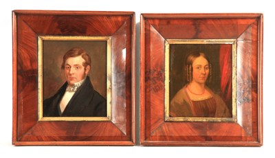 Lot 707 - A PAIR OF REGENCY OILS ON BOARD Portraits of a...