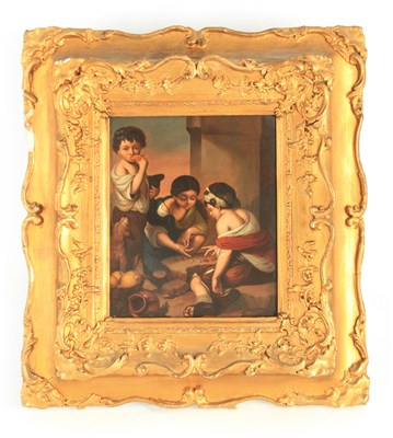 Lot 735 - A 19TH CENTURY OIL ON TIN ‘The Pie Eaters'...