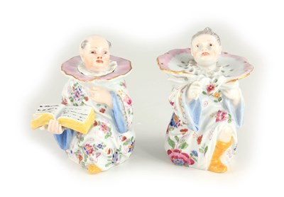 Lot 77 - A PAIR OF 19TH CENTURY MEISSEN CHINOISERIE INK...