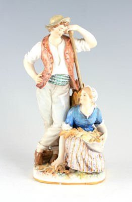 Lot 78 - AN EARLY 20TH CENTURY MEISSEN FIGURE GROUP...