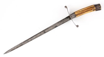 Lot 376 - A 19th CENTURY DAGGER with double fuller steel...