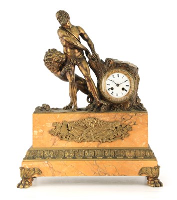 Lot 822 - A 19TH CENTURY FRENCH GILT BRONZE AND SIENNA...