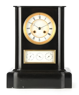 Lot 837 - A LATE 19TH CENTURY FRENCH BLACK MARBLE CLOCK...