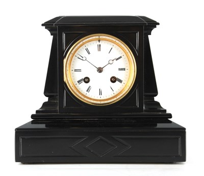 Lot 847 - A SMALL LATE 19TH CENTURY BLACK MARBLE MANTEL...