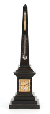 Lot 858 - AN UNUSUAL LATE 19TH CENTURY EBONISED OBELISK...