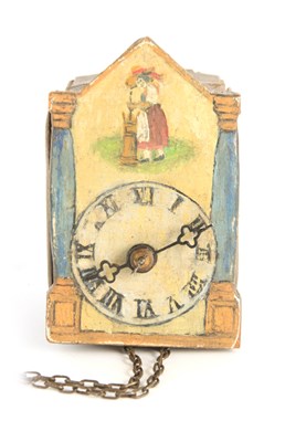 Lot 860 - A 19TH CENTURY GERMAN BLACK FOREST WALL CLOCK...