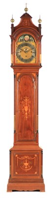 Lot 883 - AN EDWARDIAN QUARTER CHIMING MAHOGANY LONGCASE...