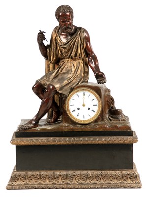 Lot 885 - A LARGE 19TH CENTURY FRENCH FIGURAL BRONZE AND...