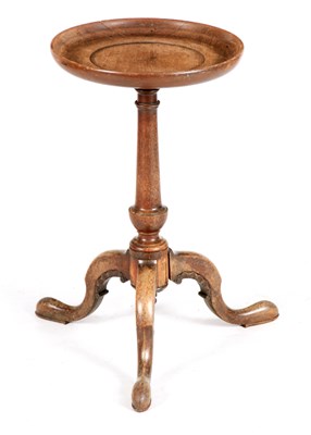 Lot 928 - A GEORGE III MAHOGANY KETTLE STAND with ringed...