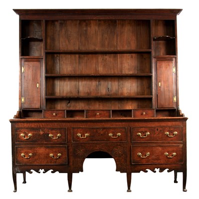 Lot 929 - AN 18TH CENTURY SHROPSHIRE OAK DRESSER AND...