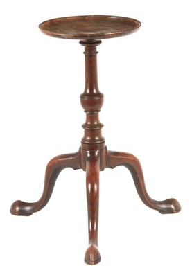 Lot 955 - A MID 18TH CENTURY MAHOGANY CANDLE STAND with...