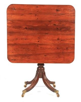 Lot 959 - A REGENCY SOLID YEWWOOD TILT TOP TABLE with...