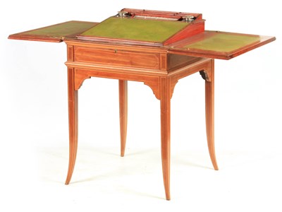 Lot 960 - AN EDWARDIAN INLAID MAHOGANY METAMORPHIC...