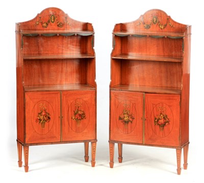 Lot 962 - A PAIR OF LATE 19TH CENTURY SHERATON STYLE...