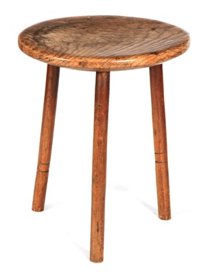 Lot 991 - A 19TH CENTURY SMALL ELM CRICKET TABLE the...