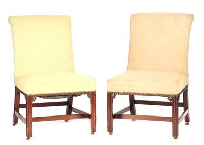 Lot 993 - A PAIR OF GEORGE III MAHOGANY CHIPPENDALE...