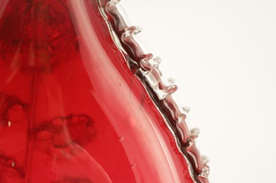 Lot 1 - A 19TH CENTURY CRANBERRY AND CLEAR GLASS...