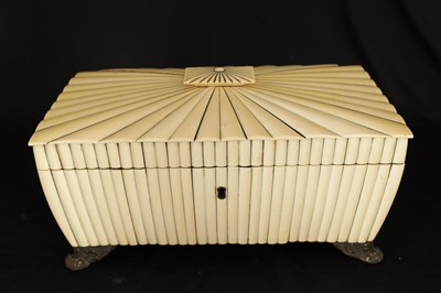 Lot 1002 - A REGENCY ANGLO-INDIAN IVORY AND SANDALWOOD...