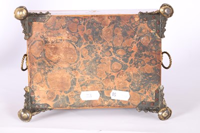 Lot 1009 - A REGENCY PENWORK SEWING BOX with floral...