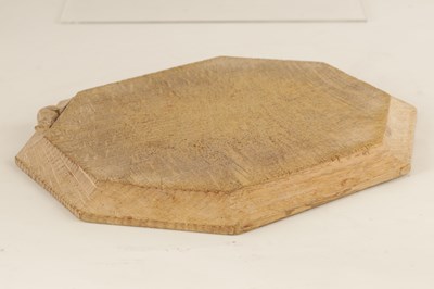 Lot 1026 - A ROBERT 'MOUSEMAN' THOMPSON OAK BREADBOARD...