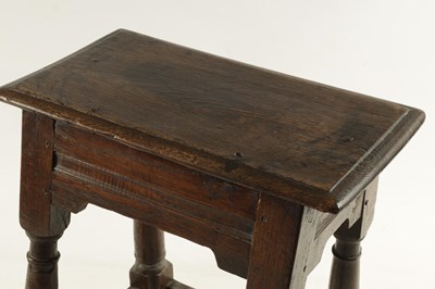 Lot 1058 - A LATE 17TH CENTURY OAK JOINT STOOL with...