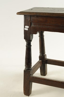 Lot 1058 - A LATE 17TH CENTURY OAK JOINT STOOL with...