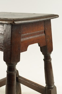 Lot 1058 - A LATE 17TH CENTURY OAK JOINT STOOL with...