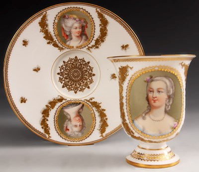 Lot 83 - A 19th Century Sevres style large gilt edged...