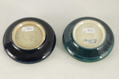 Lot 134 - TWO MOORCROFT SHALLOW SMALL DISHES WITH CURVED...
