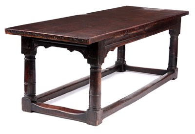 Lot 744 - A LATE 17TH CENTURY OAK REFECTORY TABLE the...