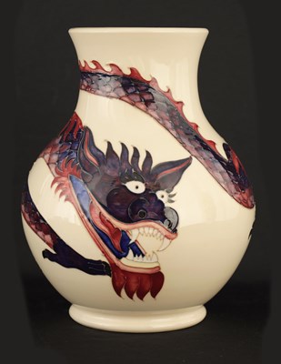 Lot 186 - A WILLIAM MOORCROFT LARGE FOOTED BULBOUS VASE...