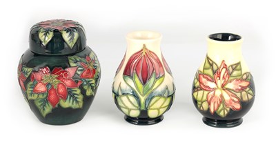Lot 196 - A MOORCROFT INVERTED BULBOUS SMALL GINGER JAR...