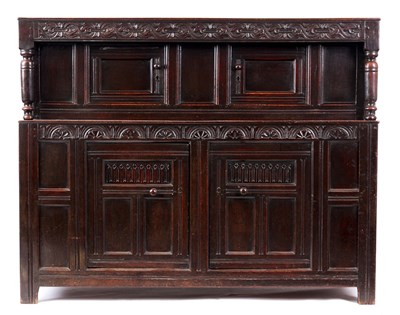 Lot 758 - A LATE 17TH CENTURY LOW WAISTED OAK COURT...