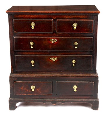 Lot 759 - AN EARLY 18TH CENTURY PRIMITIVE OAK CHEST ON...