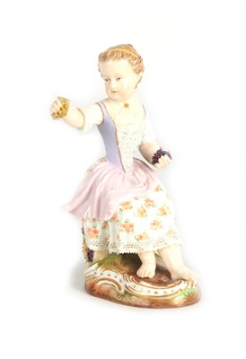 Lot 305 - A 19TH CENTURY MEISSEN PORCELAIN FIGURE...