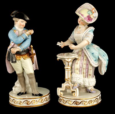 Lot 306 - A PAIR OF 19TH CENTURY MEISSEN PORCELAIN...