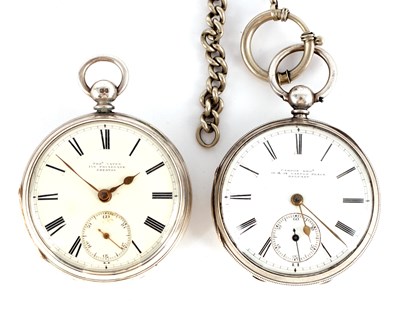 Lot 326 - TWO ENGLISH SILVER CASED FUSEE POCKET WATCHES...