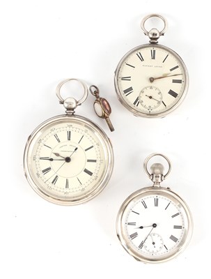 Lot 327 - A COLLECTION OF THREE SILVER POCKET WATCHES...