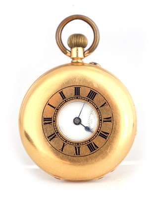 Lot 333 - AN 18CT GOLD HALF HUNTER POCKET WATCH the...