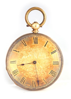 Lot 334 - A FRENCH 18CT GOLD OPEN FACED POCKET WATCH...