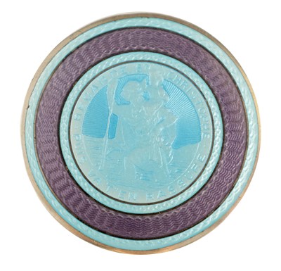 Lot 355 - A FINE SILVER ENAMEL MEDAL with light blue and...