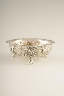 Lot 379 - A LATE 19TH CENTURY SILVER EMBOSSED SUGAR BOWL...