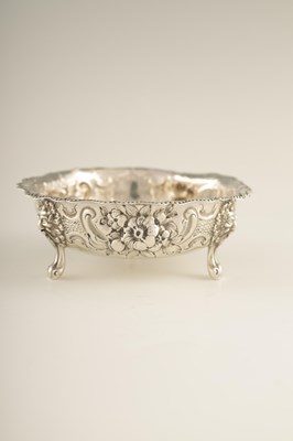 Lot 379 - A LATE 19TH CENTURY SILVER EMBOSSED SUGAR BOWL...