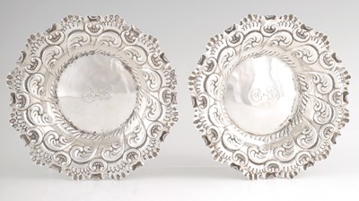 Lot 380 - A PAIR OF LATE 19TH CENTURY SILVER SWEETMEAT...