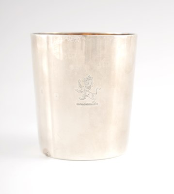 Lot 381 - A GEORGE III SILVER BEAKER with gilt interior...